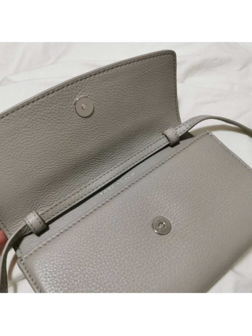 Tory Burch Dove Gray Wallet On Chain Shoulder bag Clutch - Picture 11 of 16